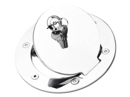 I3 Enterprise - I3 1994-2001 Dodge Ram 1500/ 1994-2002 Dodge Ram 2500 3500 / 1997-2005 Dakota - Stainless Steel Fuel Gas Tank Door With Lock & Keys - Chrome