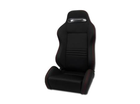 I3 Enterprise - I3 Type-R Style Racing Seat Black W/ Red Stitches Left Side (Mircofiber Fabic)(New Style)