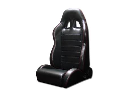 I3 Enterprise - I3 Sparco Style Racing Seat Black With Red Stitches Right Side (Leather)