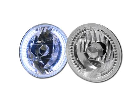 I3 Enterprise - I3 Universal 7" Circle White Led Crystal Headlight W/O Light Bulb (Chrome)
