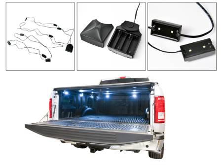 I3 Enterprise - I3 Truck Bed Led Lights With Control Box - 8 Pod 2 Led Per Pod 16Led - 1 Watt Led - Battery Aa - White