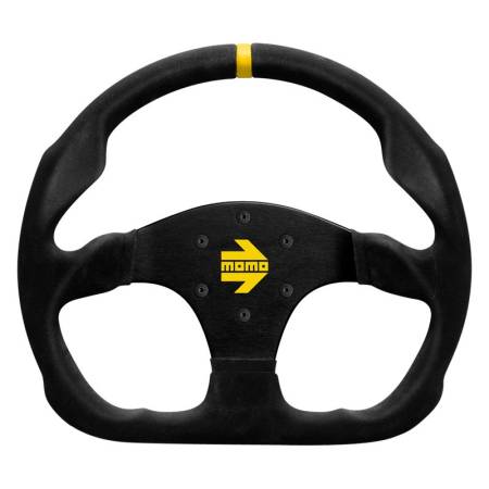 Momo - Momo MOD30 Steering Wheel 320 mm -  Black Suede/Black Spokes/1 Stripe