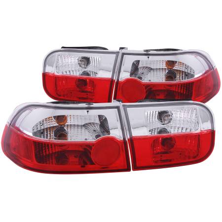 ANZO Headlights, Tail Lights and More  - ANZO 1992-1995 Honda Civic 2/4DR Taillights Red/Clear