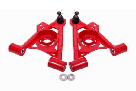 BMR Suspension - BMR 79-93 Fox Mustang Non-Adj Lower A-Arms Standard Ball Joint Spring Pocket - Red