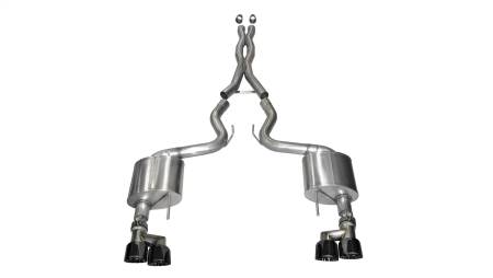 CORSA Performance - Corsa 2015-2017 Ford Mustang GT 5.0 3in Cat Back Exhaust Black Quad Tips (Xtreme)