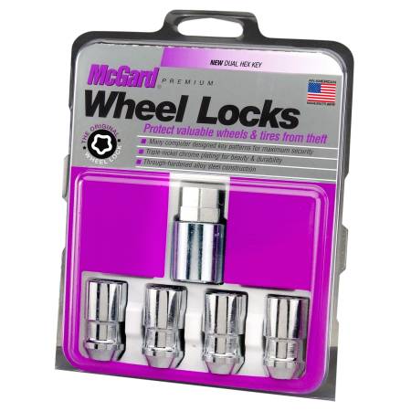 McGard - McGard Wheel Lock Nut Set - 4pk. (Cone Seat) 1/2-20 / 3/4 & 13/16 Dual Hex / 1.66in. Length - Chrome