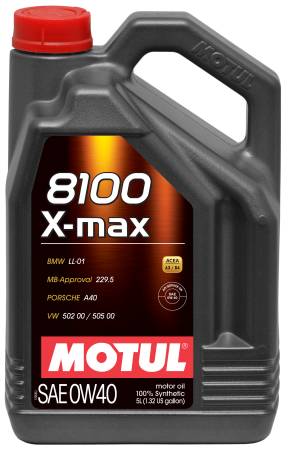 Motul - Motul 5L Synthetic Engine Oil 8100 0W40 X-MAX - Porsche A40 - Case of 4