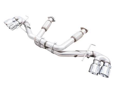 AWE Tuning - AWE 2020 Chevrolet Corvette (C8) Track Edition Exhaust - Quad Chrome Silver Tips