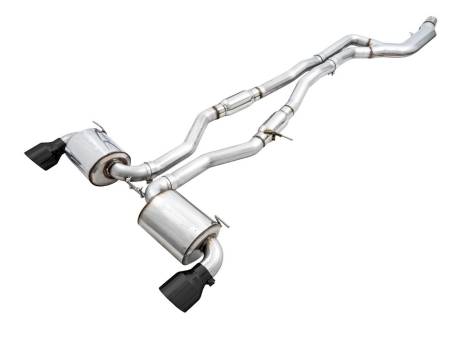 AWE Tuning - AWE 2020 Toyota Supra A90 Resonated Touring Edition Exhaust - 5in Diamond Black Tips