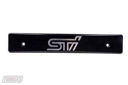 Turbo XS - Turbo XS 15-17 Subaru WRX/STi Billet Aluminum License Plate Delete Black Machined STi Logo