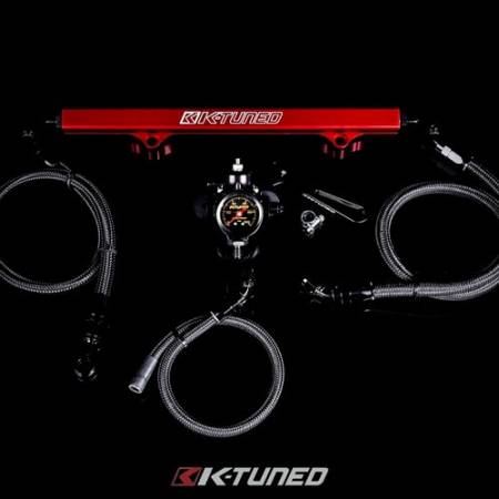 K-Tuned - K-Tuned 6AN Fuel Sys. used with OEM Fuel Filter/Black Rail/FPR/Gauge/Wrench
