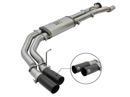 aFe Power (Advanced FLOW Engineering) - aFe Rebel Series 3in 409 SS Cat Back Exhaust w/ Black Tips 17 Ford F-150 Raptor V6-3.5L