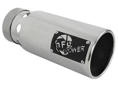 aFe Power (Advanced FLOW Engineering) - aFe SATURN 4S 4in SS Intercooled Exhaust Tip - Polished 4in In x 5in Out x 12in L Bolt-On