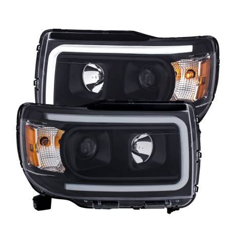 ANZO Headlights, Tail Lights and More  - ANZO 2015+ GMC Canyon Projector Headlights w/ Plank Style Design Black w/ Amber