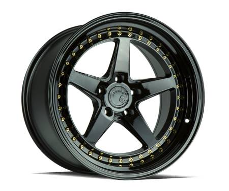 AodHan Wheels - Aodhan Wheels Rim DS05 18x10.5 5x114.3 73.1CB ET22 Gloss Black W /Gold Rivets