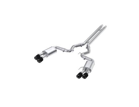 MBRP Exhaust - MBRP 18-22 Ford Mustang GT 5L T304 SS 3in Cat-Back Dual Rear w/4in Quad Carbon Fiber Tips (Street)