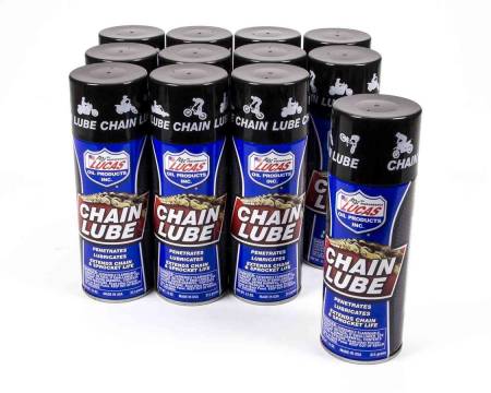 Lucas Oil - Lucas Chain Lubricant - Semi-Synthetic - 11.00 oz Aerosol - Set of 12