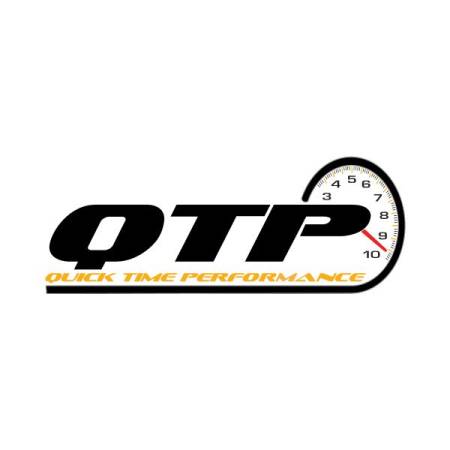 QTP (Quick Time Performance) - QTP 15-18 Dodge Challenger 6.2L/6.4L 304SS Screamer Exhaust 3in Quad Tip Adapter w/Black Tips