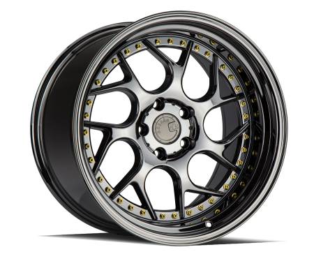 AodHan Wheels - Aodhan Wheels Rim DS01 19x10.5 5x114.3 73.1CB ET22 Black Vacuum W/ Gold Rivets