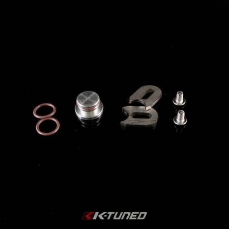 K-Tuned - K-Tuned Center Mount Fuel Port Plug - Plug, tabs, screws, extra o-rings. (K-Tuned Rail Only)