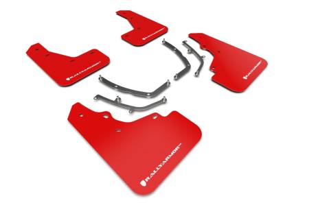 Rally Armor - Rally Armor 2019+ Mazda3 GT Sport Hatch UR Red Mud Flap w/ White Logo