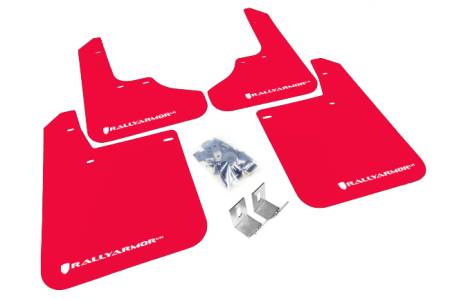 Rally Armor - Rally Armor 1993-2001 Subaru Impreza UR Red Mud Flap w/ White Logo