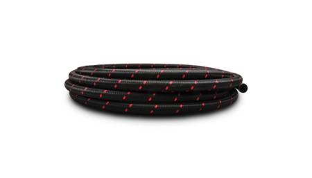 Vibrant Performance - Vibrant Performance -12 AN Two-Tone Black/Red Nylon Braided Flex Hose (10 foot roll)