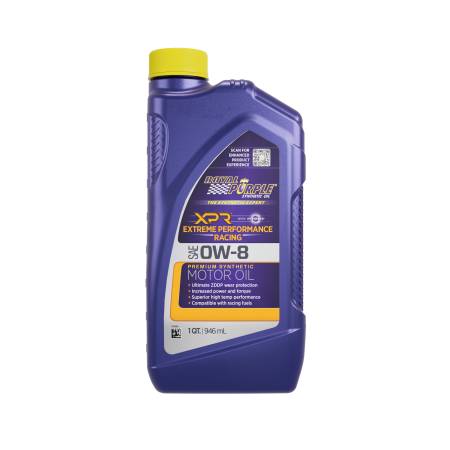 Royal Purple - Royal Purple XPR Synthetic Extreme Performance 0W-8 Racing Oil - 1 Quart - Case of 6
