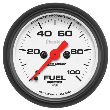 AutoMeter - AutoMeter Phantom 52mm 0-100 PSI Fuel Pressure Gauge