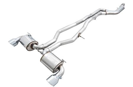 AWE Tuning - AWE 2020 Toyota Supra A90 Non-Resonated Touring Edition Exhaust - 5in Chrome Silver Tips