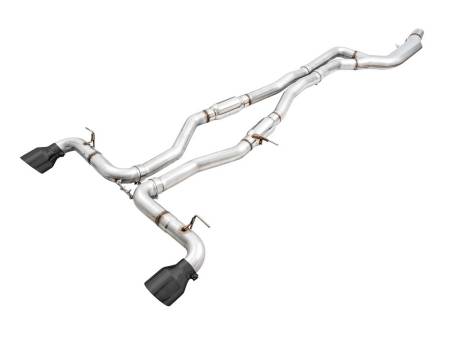 AWE Tuning - AWE 2020 Toyota Supra A90 Resonated Track Edition Exhaust - 5in Diamond Black Tips