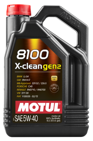 Motul - Motul 5L Synthetic Engine Oil 8100 X-CLEAN Gen 2 5W40 - Case of 4