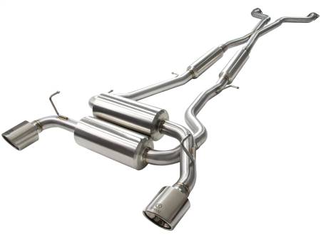 aFe Power (Advanced FLOW Engineering) - aFe Takeda 2-1/2in 304SS Cat-Back Exhaust Infiniti G37 08-13/Q60 14-15 V6-3.7 w/ Polished Tips