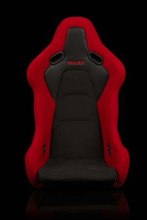 BRAUM RACING SEATS & MORE - BRAUM Racing Falcon-S Composite FRP Bucket Seat - Red Jacquard Black Stitching - Each