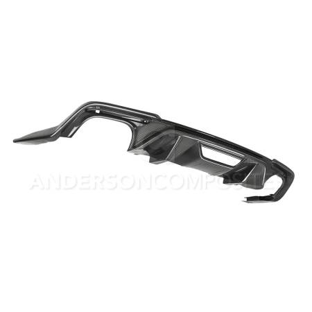 Anderson Composites - Anderson Composites 2018 Ford Mustang GT Type-OE Carbon FIber Quad Tip Rear Diffuser