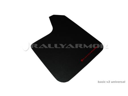 Rally Armor - Rally Armor Universal fitment (no hardware) Basic Black Mud Flap w/ Red Logo