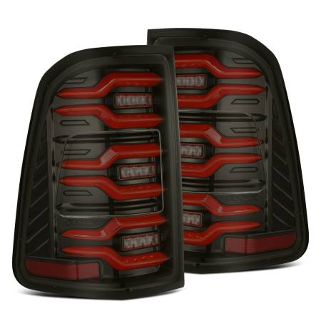AlphaRex - AlphaRex 19-21 Dodge Ram 1500 Luxx-Series LED Tail Lights Black/Red w/Activ Light/Seq Signal