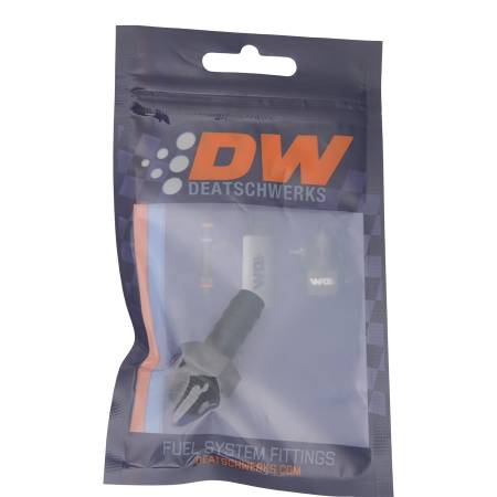 DeatschWerks - DeatschWerks 6AN ORB Male to 3/8in Male Triple Barb Fitting (Incl O-Ring) - Anodized Matte Black