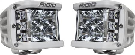 Rigid Industries - RIGID D-SS PRO Side Shooter, Flood Optic, Surface Mount, White Housing, Pair