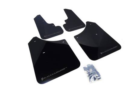 Rally Armor - Rally Armor 2003-2008 Subaru Forester UR Black Mud Flap w/ Grey Logo