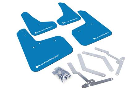 Rally Armor - Rally Armor 12-18 Ford Focus SE/ST/RS UR Nitrous Blue Mud Flaps w/ White Logo