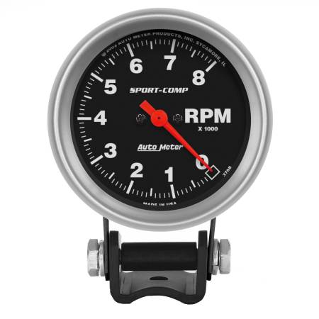 AutoMeter - AutoMeter Standard 2-5/8in 8,000 RPM Pedestal Mount Tachometer Sport Comp