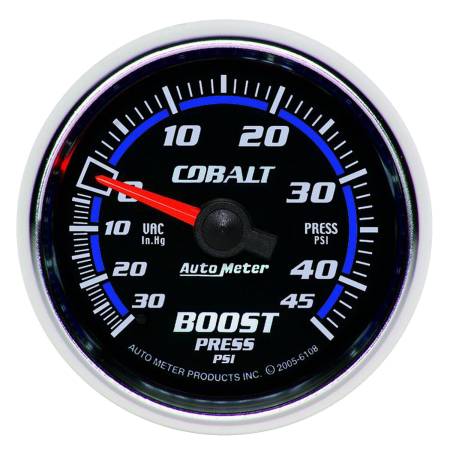 AutoMeter - AutoMeter Cobalt 52mm 45psi Vacuum Boost Gauge