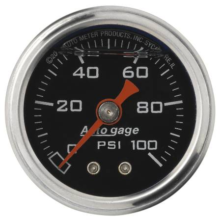 AutoMeter - AutoMeter AutoGage 1.5in Liquid Filled Mechanical 0-100 PSI Fuel Pressure Gauge