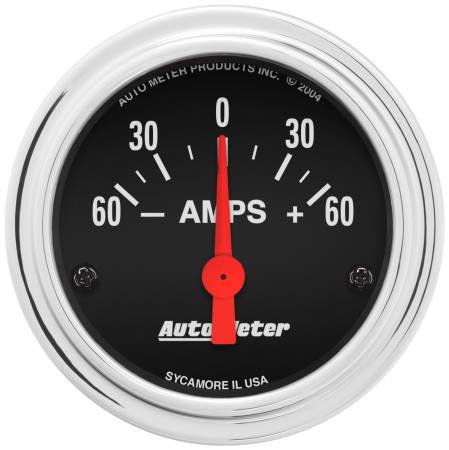 AutoMeter - AutoMeter Traditional Chrome Electrical Ammeter 2 1/6in 60A Gauge