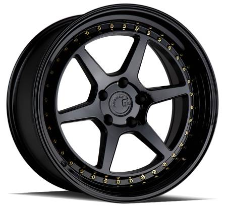 AodHan Wheels - Aodhan Wheels Rim DS09 19x11 5x114.3 73.1CB ET15 Gloss Black W /Gold Rivets