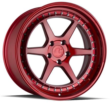 AodHan Wheels - Aodhan Wheels Rim DS09 18x9.5 5x114.3 73.1CB ET15 Candy Red w/ (Chrome Rivets)