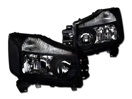 I3 Enterprise - I3 2004-2015 Nissan Titan Crystal Headlight W/O Amber - Black