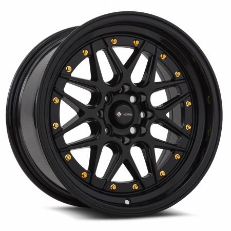 Vors Wheels - Vors Wheels Rim VR7 16x8 4x98 ET20 73.1CB All Black Gold Rivet
