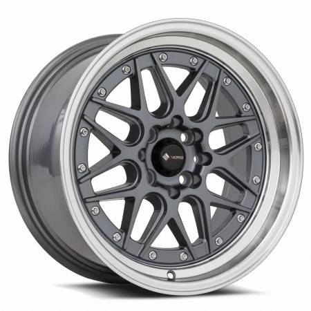Vors Wheels - Vors Wheels Rim VR7 16x8 4x100/4x114.3 ET20 73.1CB Gun Metal Machine Lip Chrome Rivet